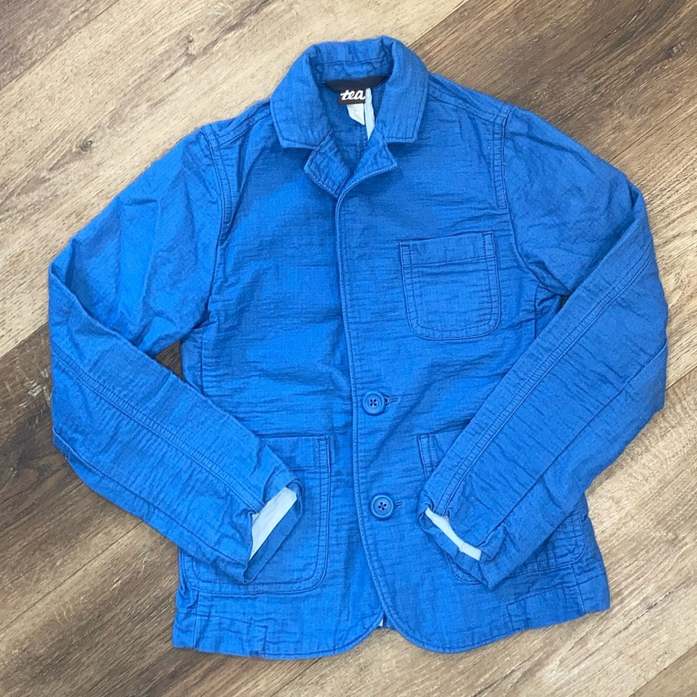 Tea Collection Blue Destination Blazer Sport Coat Dressy Size 7 Boy